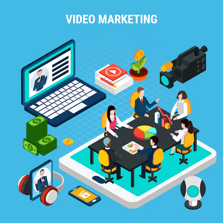 photo-video-marketing-isometric-composition-with-elements-marketing-team-meeting-top-tablet-screen
